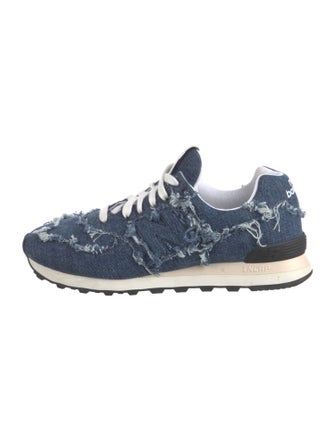 New Balance x Miu Miu Denim Raw-Edge Trim Athletic Sneakers