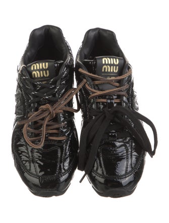 New Balance x Miu Miu Patent Leather Printed Sneakers