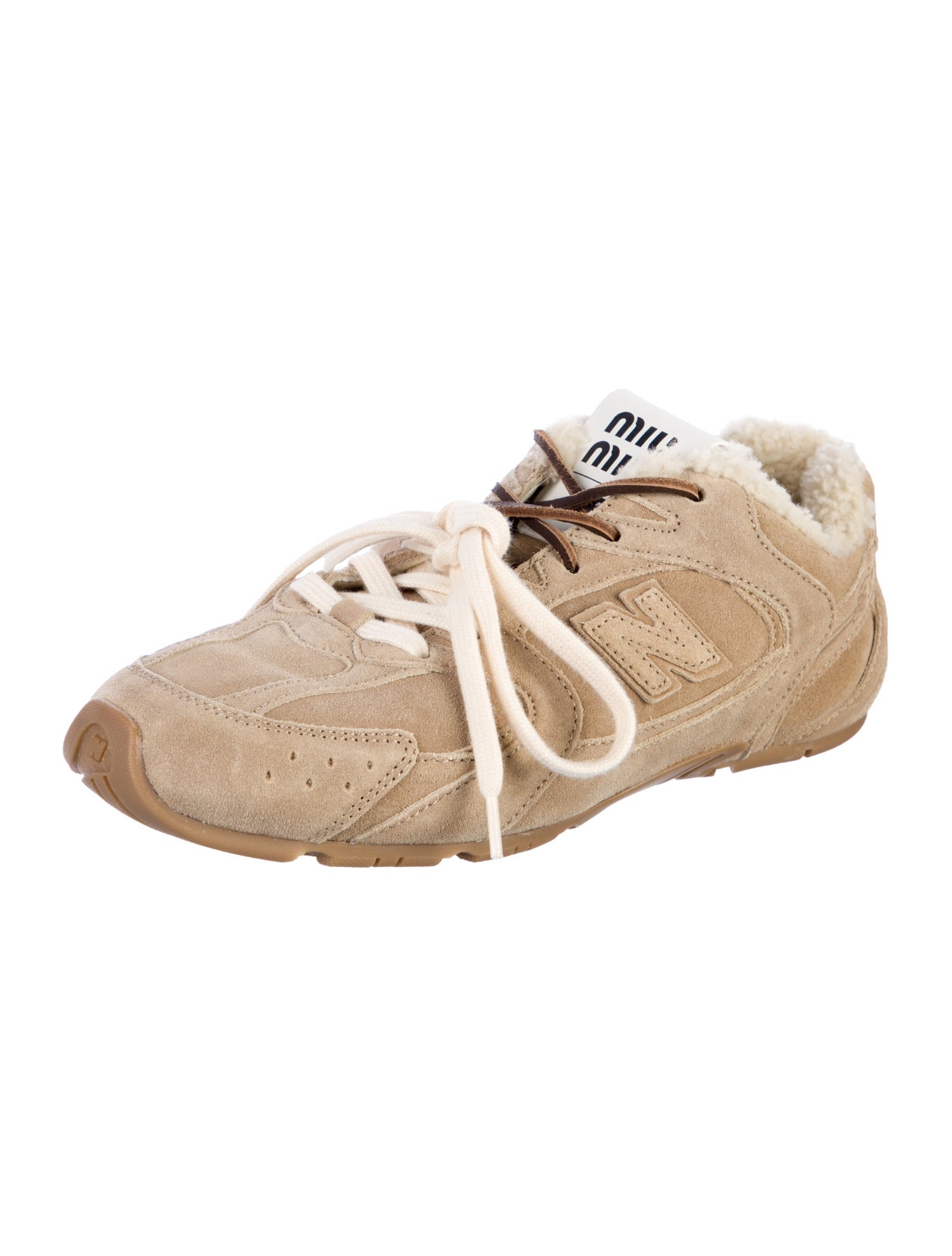 New Balance x Miu Miu 530 SL 'Ecru Shearling' Sneakers