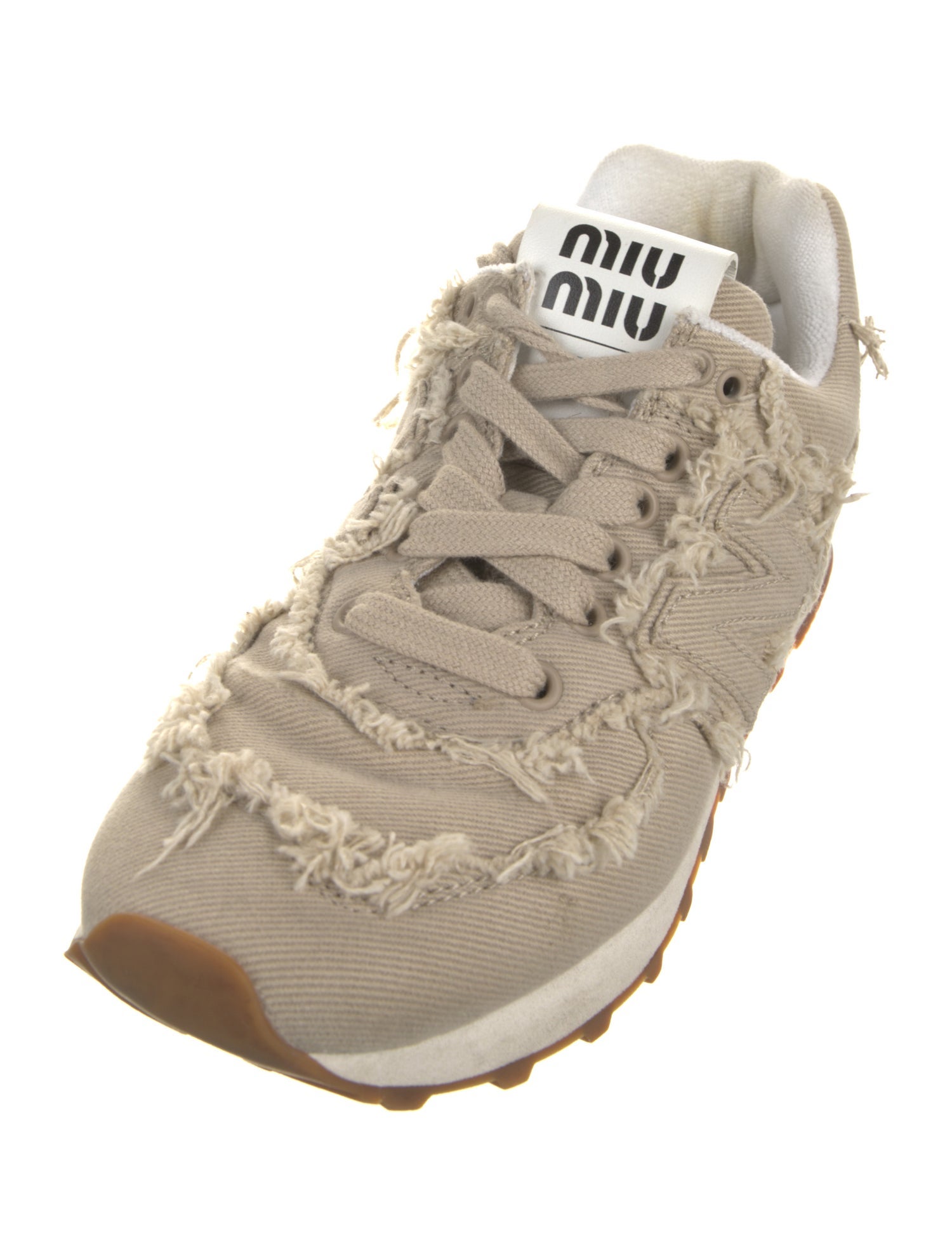 New Balance x Miu Miu 574 Denim Colonial Beige Athletic Sneakers