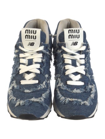 New Balance x Miu Miu 574 Denim Athletic Sneakers