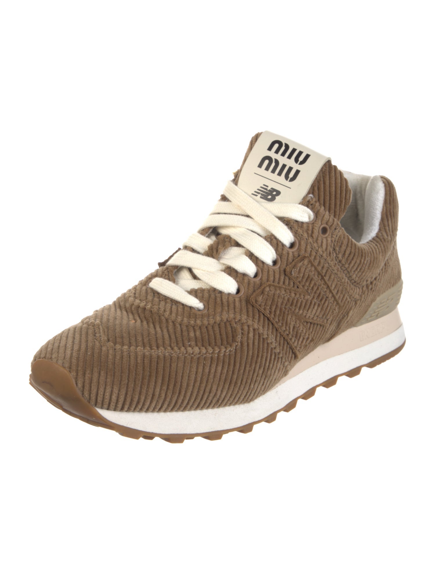 New Balance x Miu Miu 574 Corduroy 'Cinnamon' Chunky Sneakers