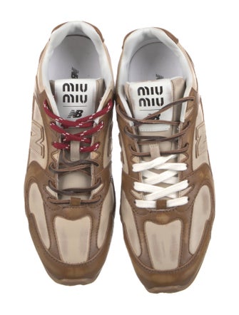 New Balance x Miu Miu Bleached Calfskin 530 SL Sneakers