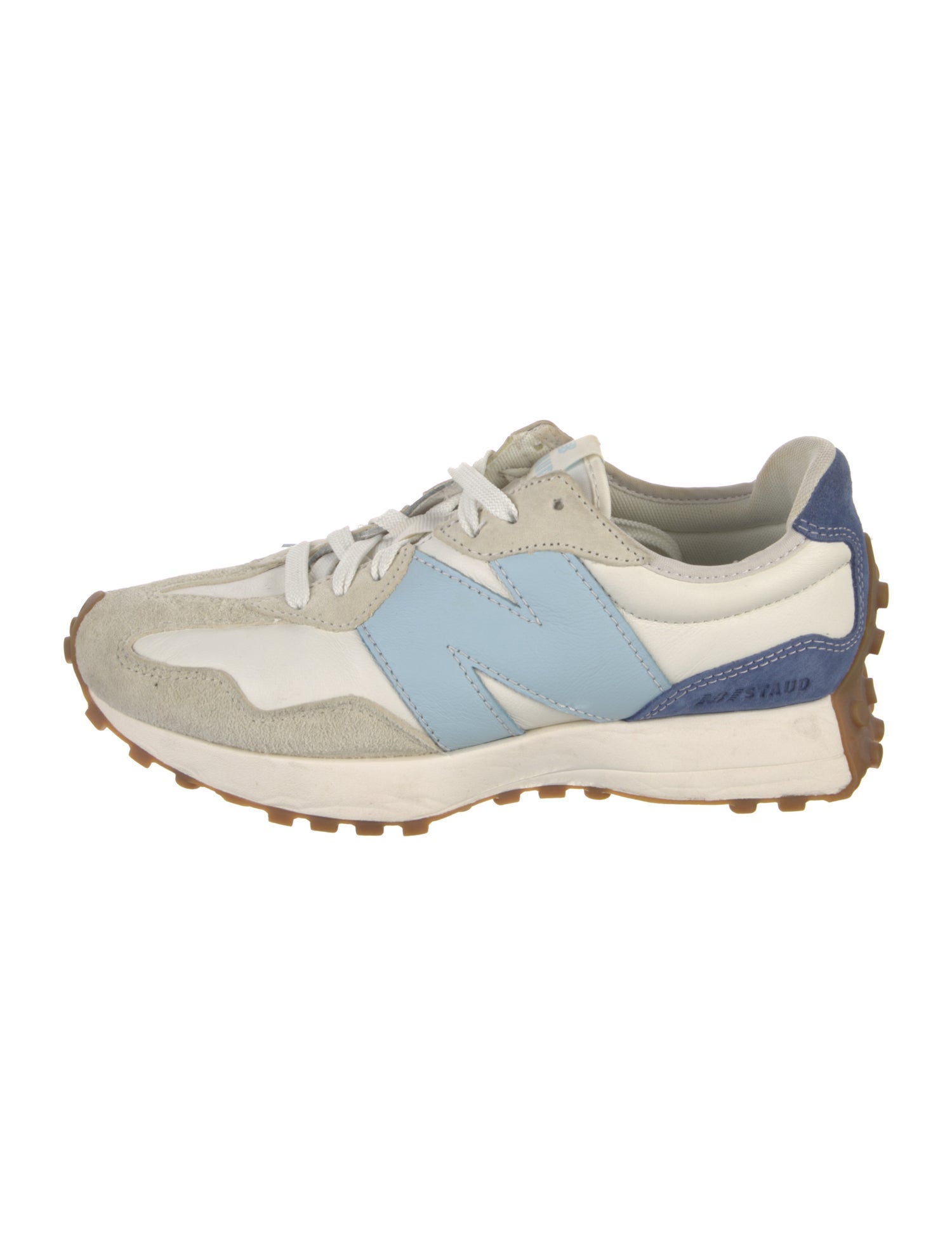 New Balance x Staud Leather Colorblock Pattern Athletic Sneakers