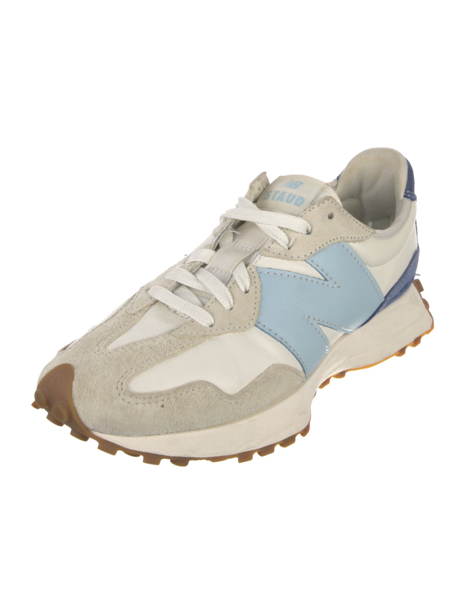 New Balance x Staud Leather Colorblock Pattern Athletic Sneakers