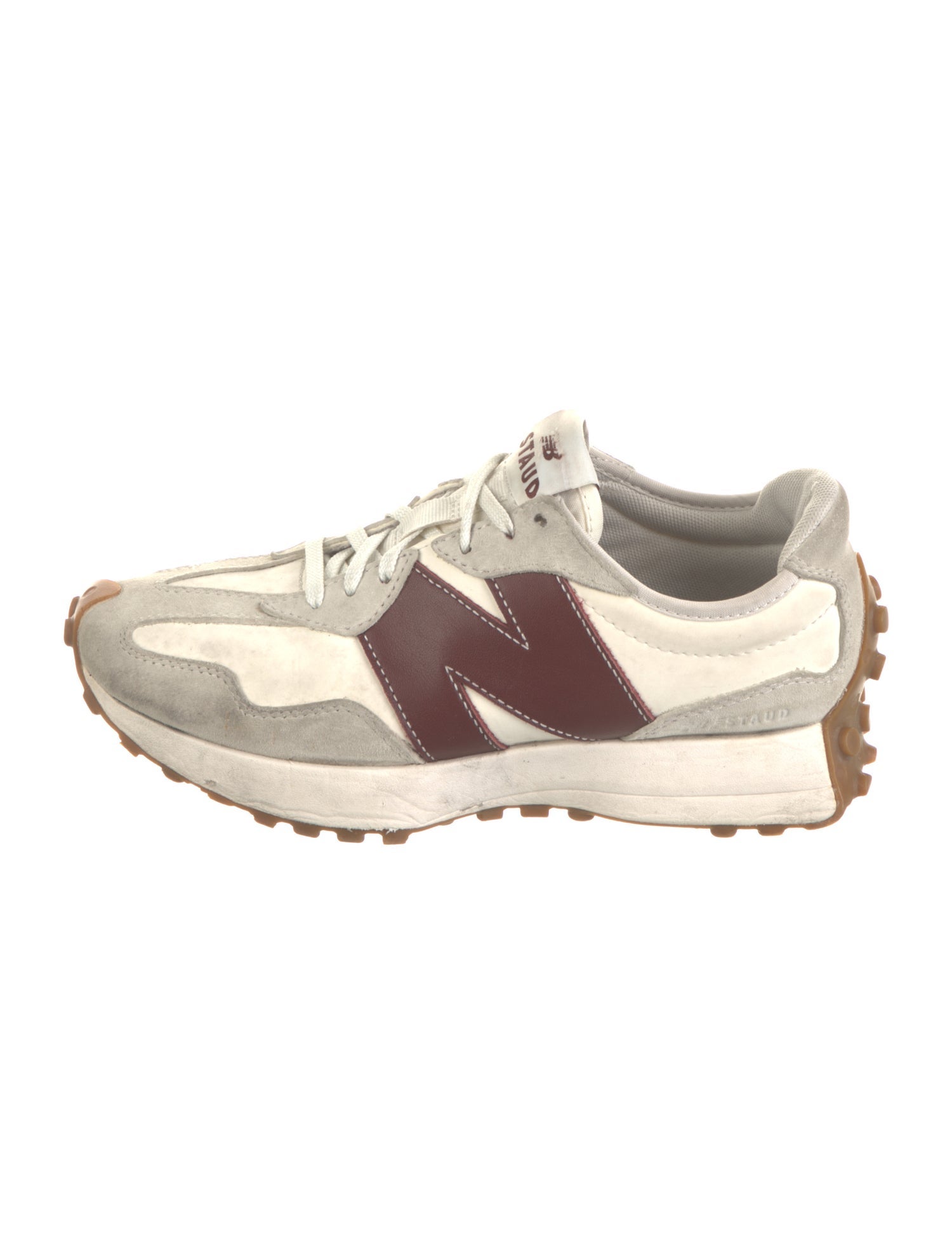 New Balance x Staud Leather Colorblock Pattern Athletic Sneakers