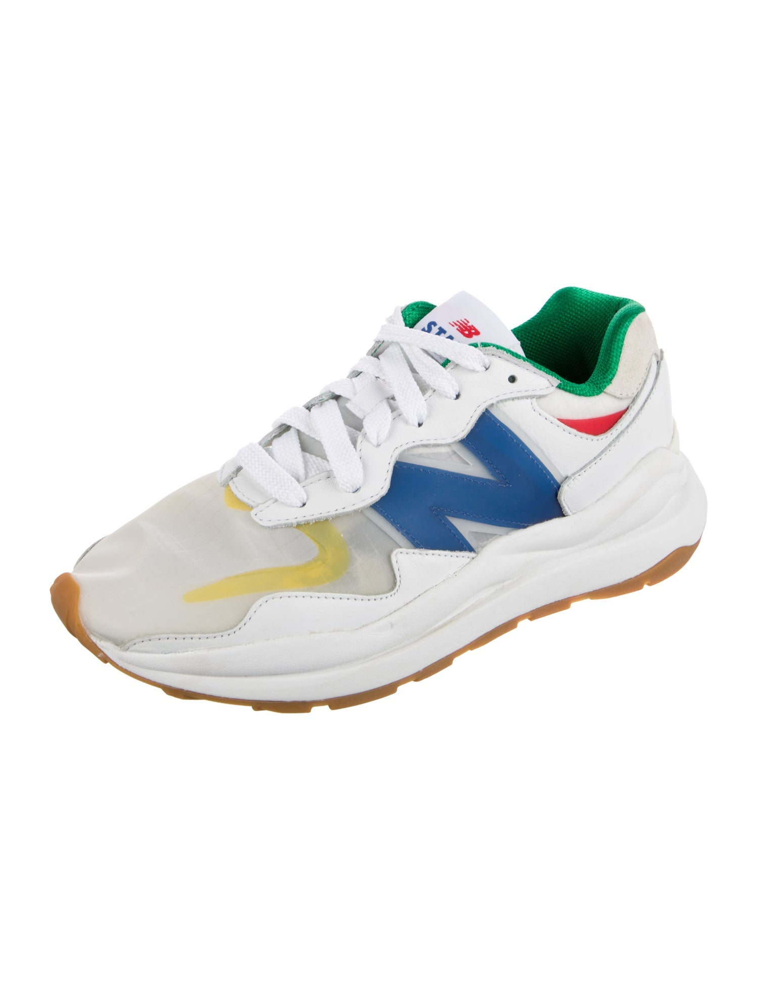 New Balance x Staud PVC Colorblock Pattern Athletic Sneakers