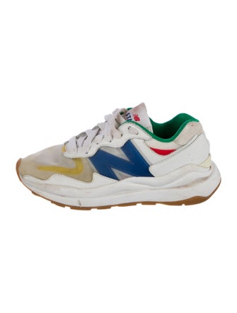 New Balance x Staud Leather Colorblock Pattern Athletic Sneakers