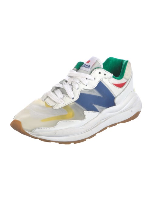 New Balance x Staud Leather Colorblock Pattern Athletic Sneakers