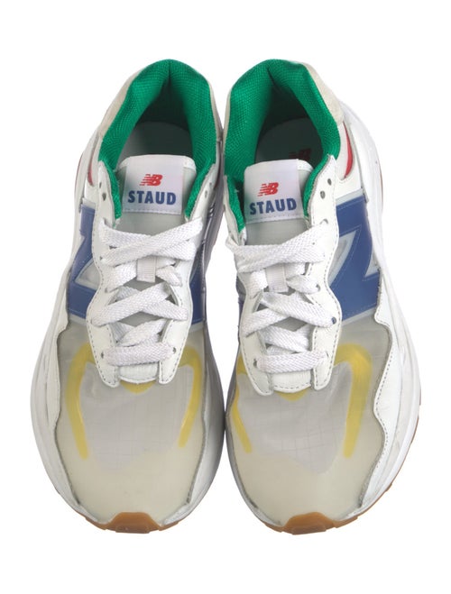New Balance x Staud Leather Colorblock Pattern Athletic Sneakers