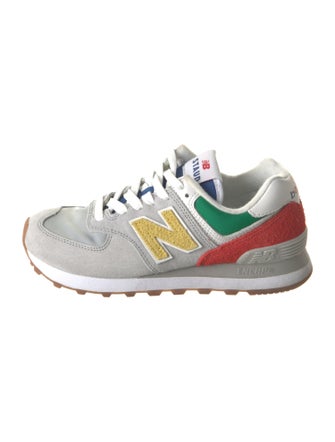 New Balance x Staud Suede Colorblock Pattern Sneakers