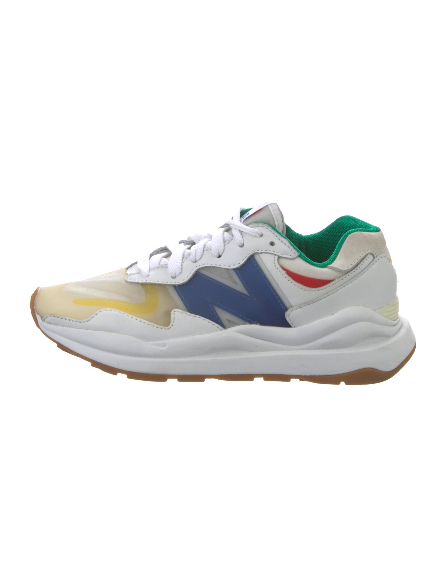New Balance x Staud Leather Colorblock Pattern Athletic Sneakers