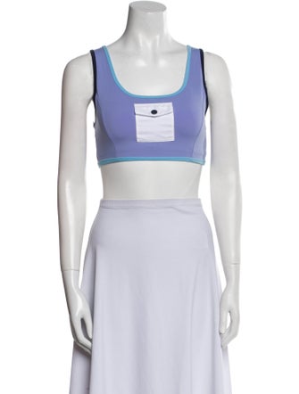 New Balance x Staud Graphic Print Scoop Neck Crop Top