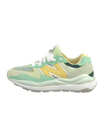 New Balance x Staud Suede Colorblock Pattern Athletic Sneakers