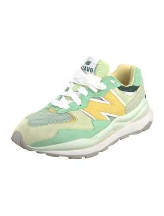 New Balance x Staud Suede Colorblock Pattern Athletic Sneakers