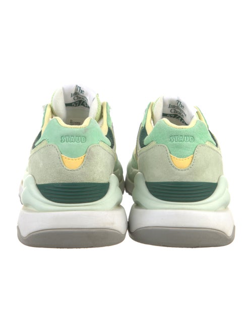 New Balance x Staud Suede Colorblock Pattern Athletic Sneakers