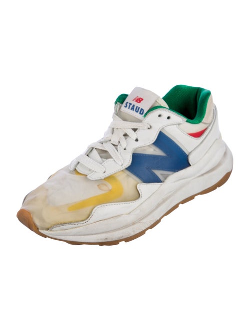 New Balance x Staud Leather Colorblock Pattern Athletic Sneakers