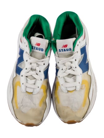 New Balance x Staud Leather Colorblock Pattern Athletic Sneakers