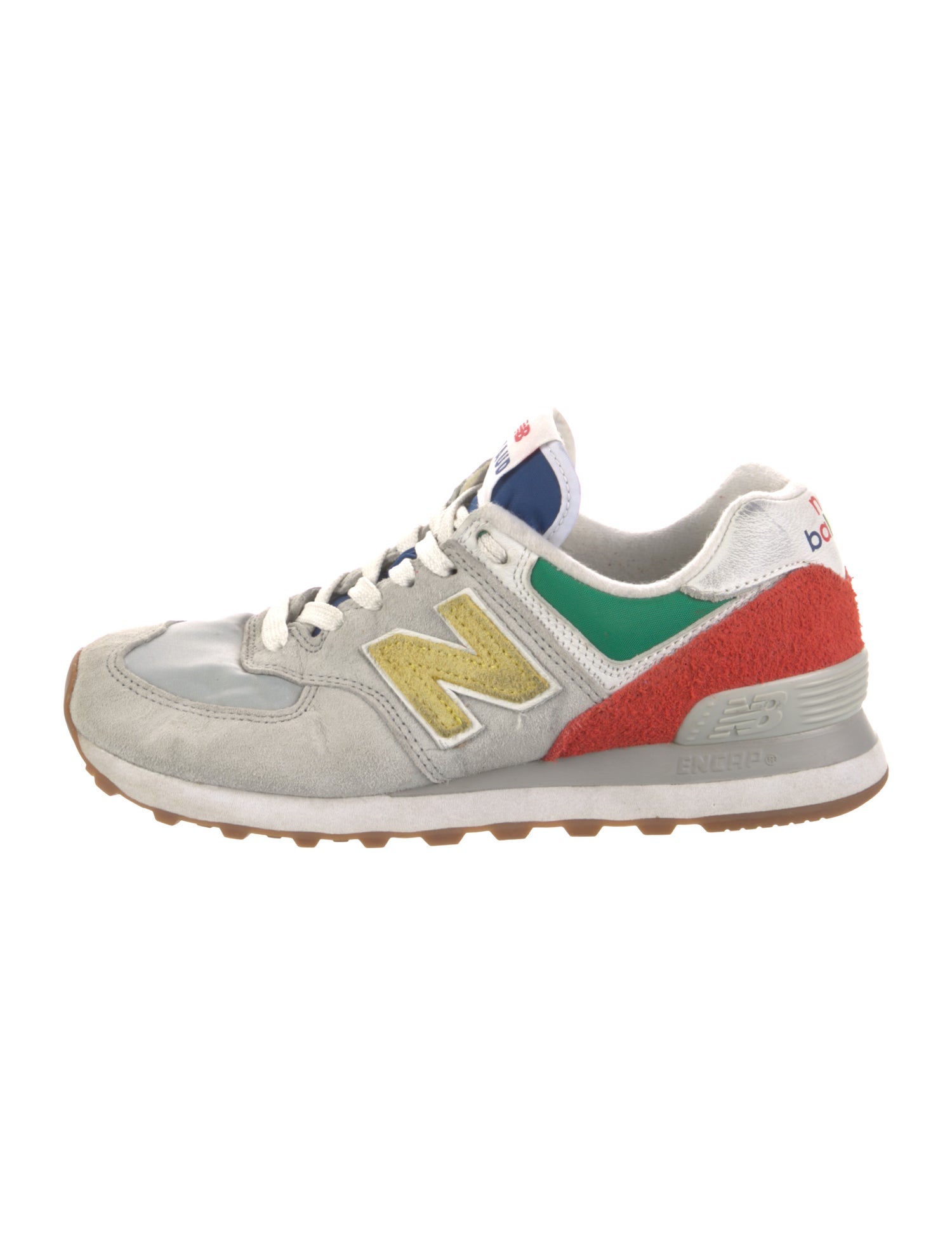 New Balance x Staud Suede Colorblock Pattern Athletic Sneakers