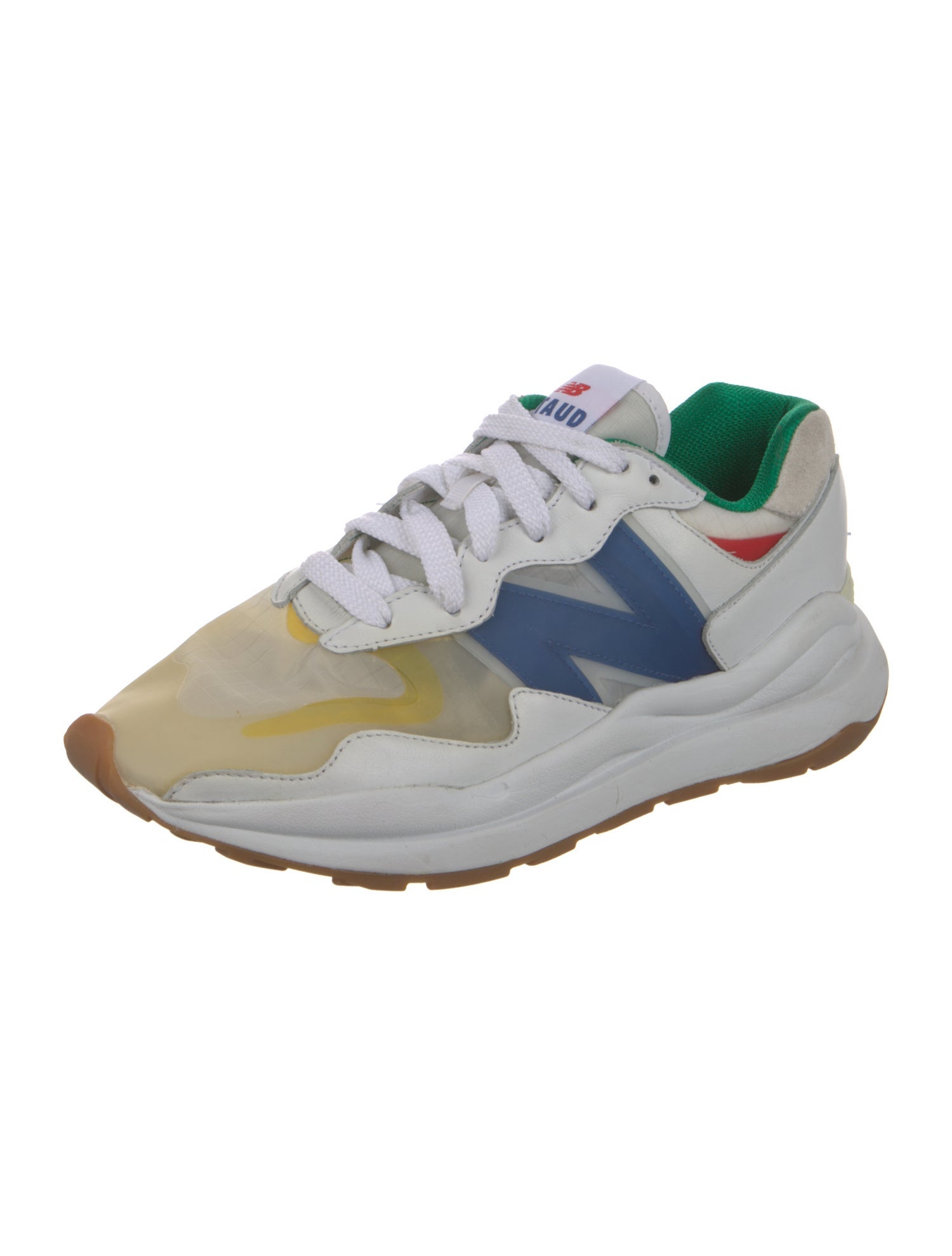 New Balance x Staud Leather Colorblock Pattern Athletic Sneakers