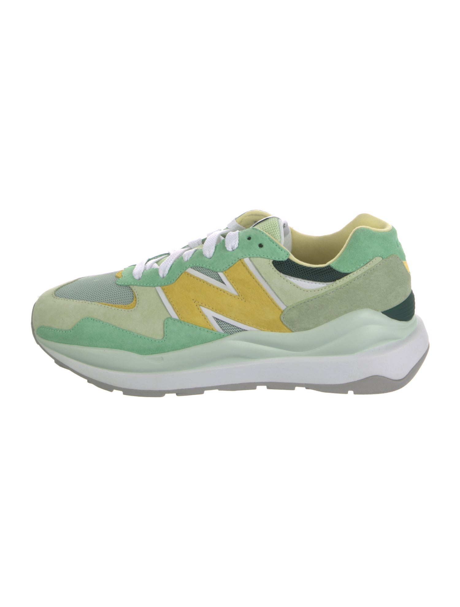 New Balance x Staud Suede Colorblock Pattern Athletic Sneakers