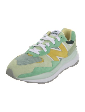 New Balance x Staud Suede Colorblock Pattern Athletic Sneakers