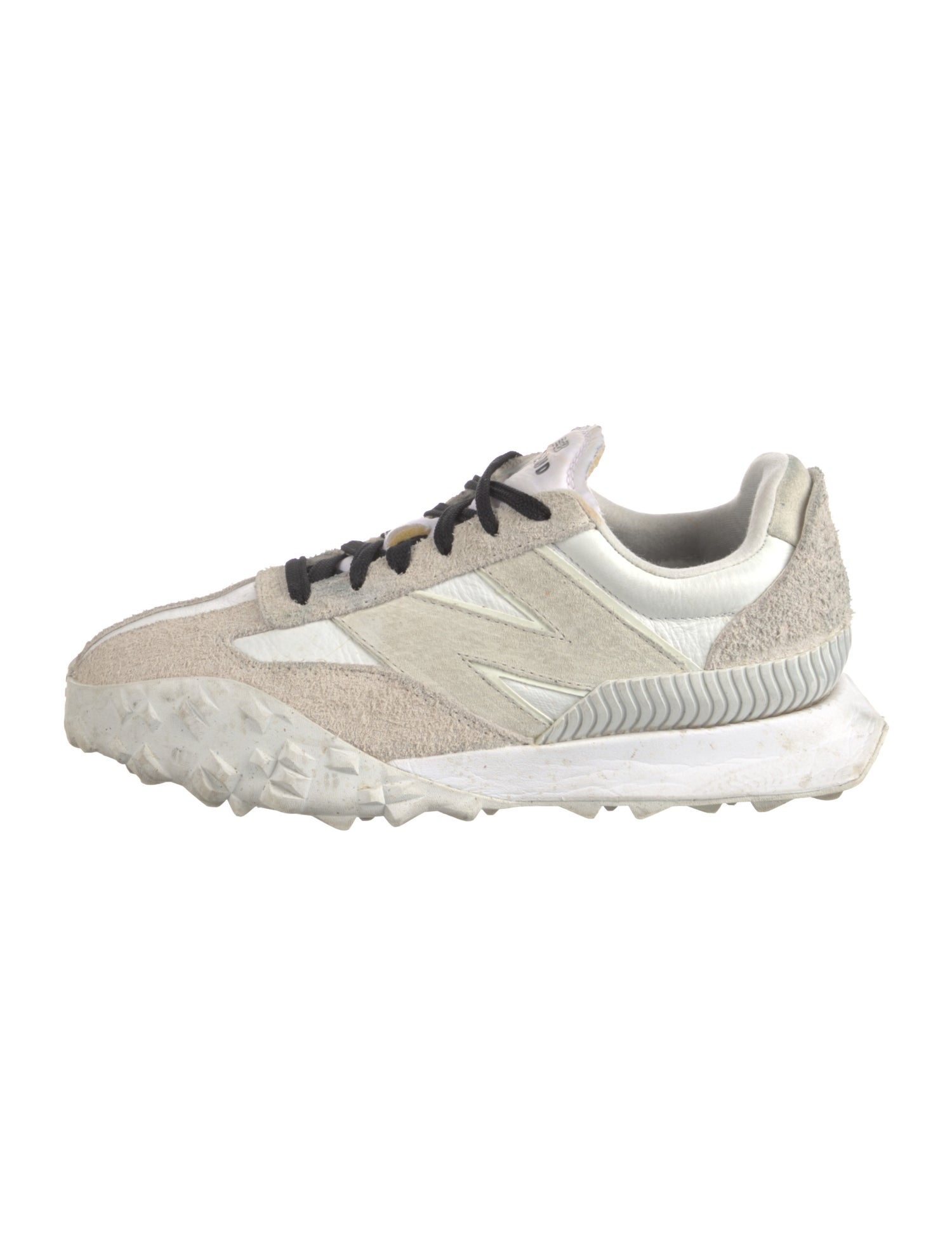 New Balance x Staud Suede Colorblock Pattern Athletic Sneakers