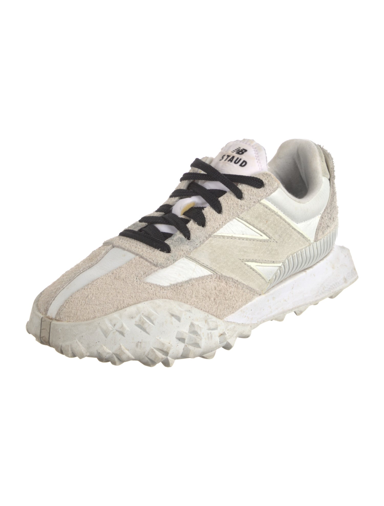 New Balance x Staud Suede Colorblock Pattern Athletic Sneakers
