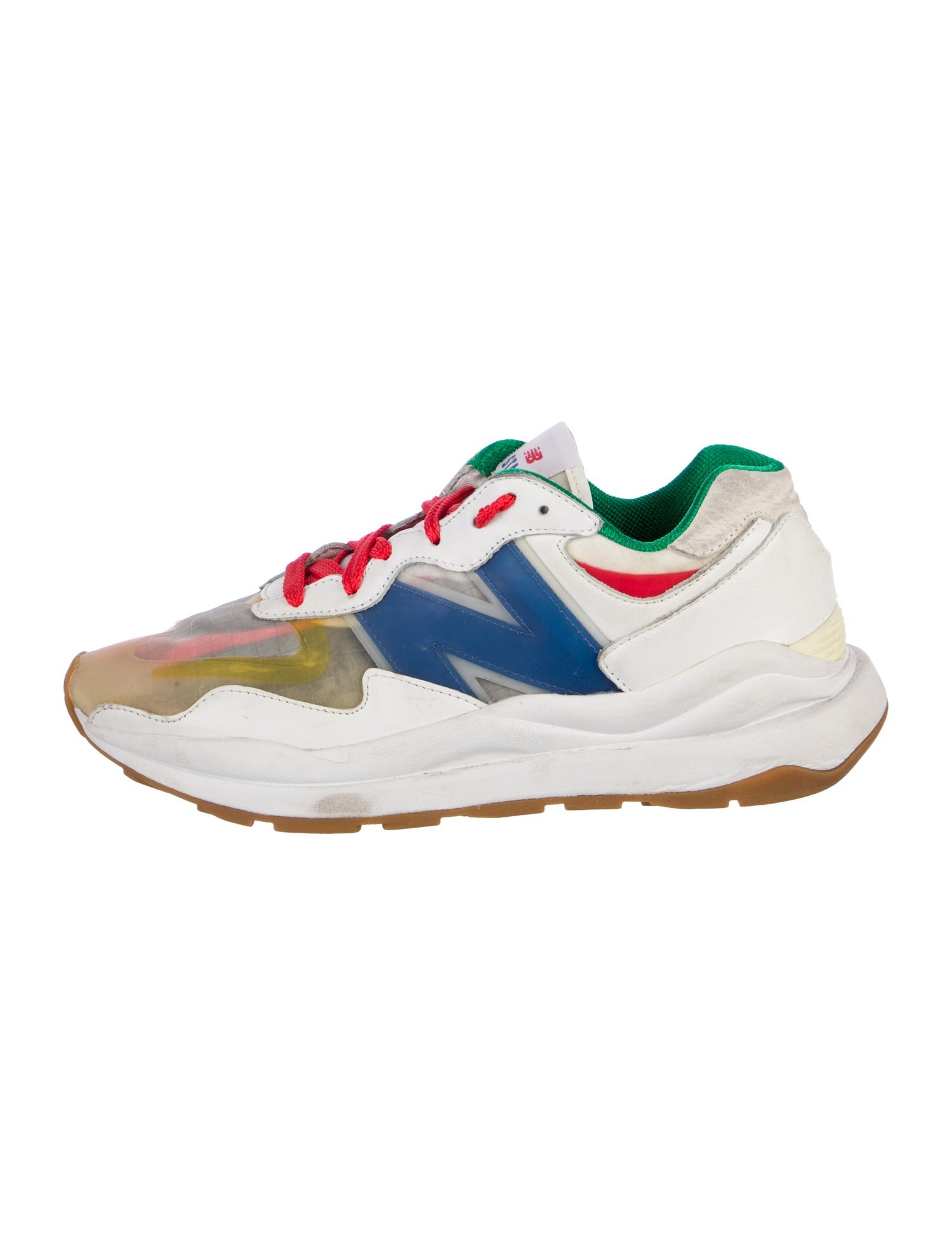 New Balance x Staud Leather Graphic Print Chunky Sneakers