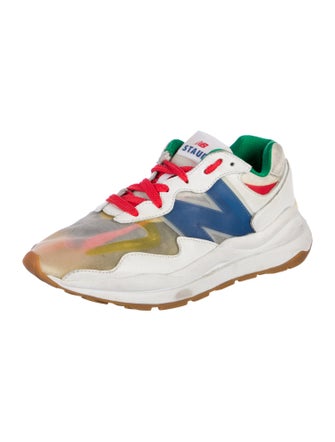 New Balance x Staud Leather Graphic Print Chunky Sneakers