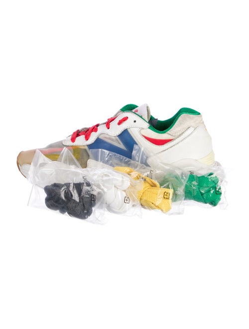 New Balance x Staud Leather Graphic Print Chunky Sneakers