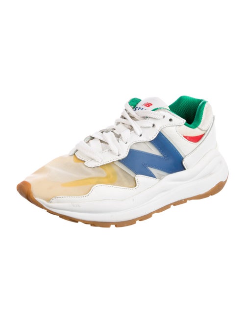 New Balance x Staud Leather Colorblock Pattern Athletic Sneakers