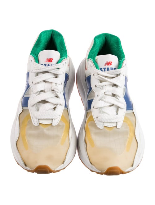 New Balance x Staud Leather Colorblock Pattern Athletic Sneakers