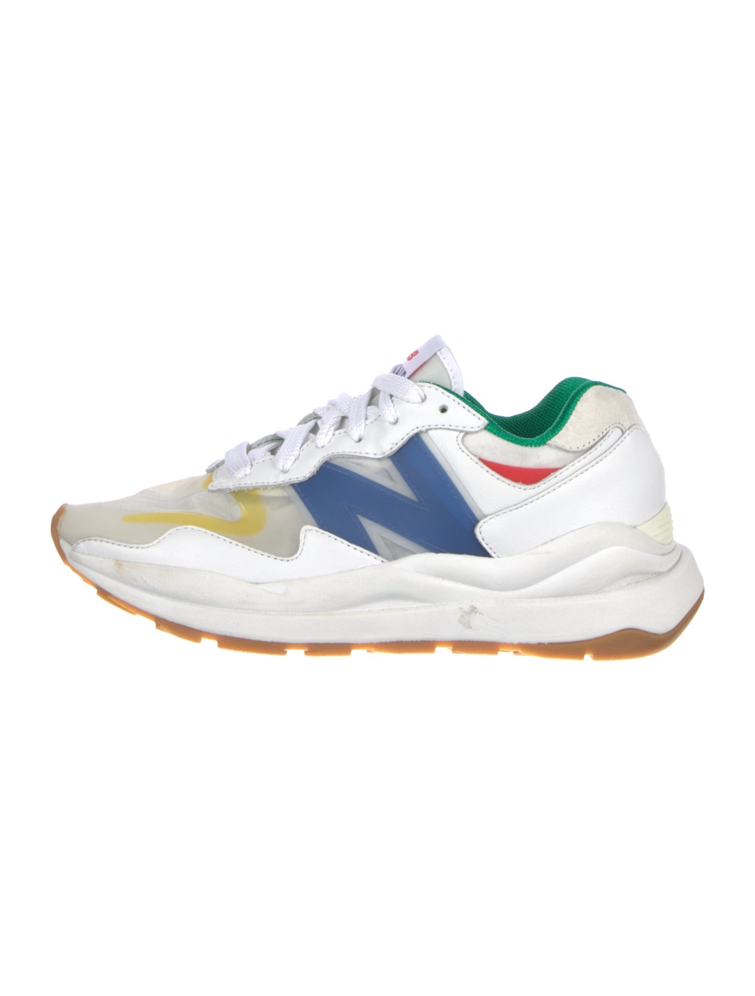 New Balance x Staud Leather Graphic Print Athletic Sneakers