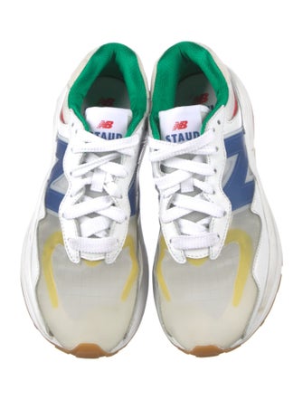 New Balance x Staud Leather Graphic Print Athletic Sneakers