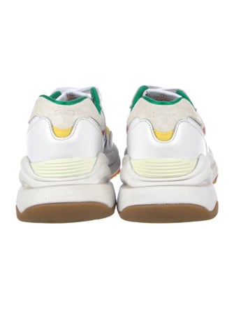 New Balance x Staud Leather Graphic Print Athletic Sneakers