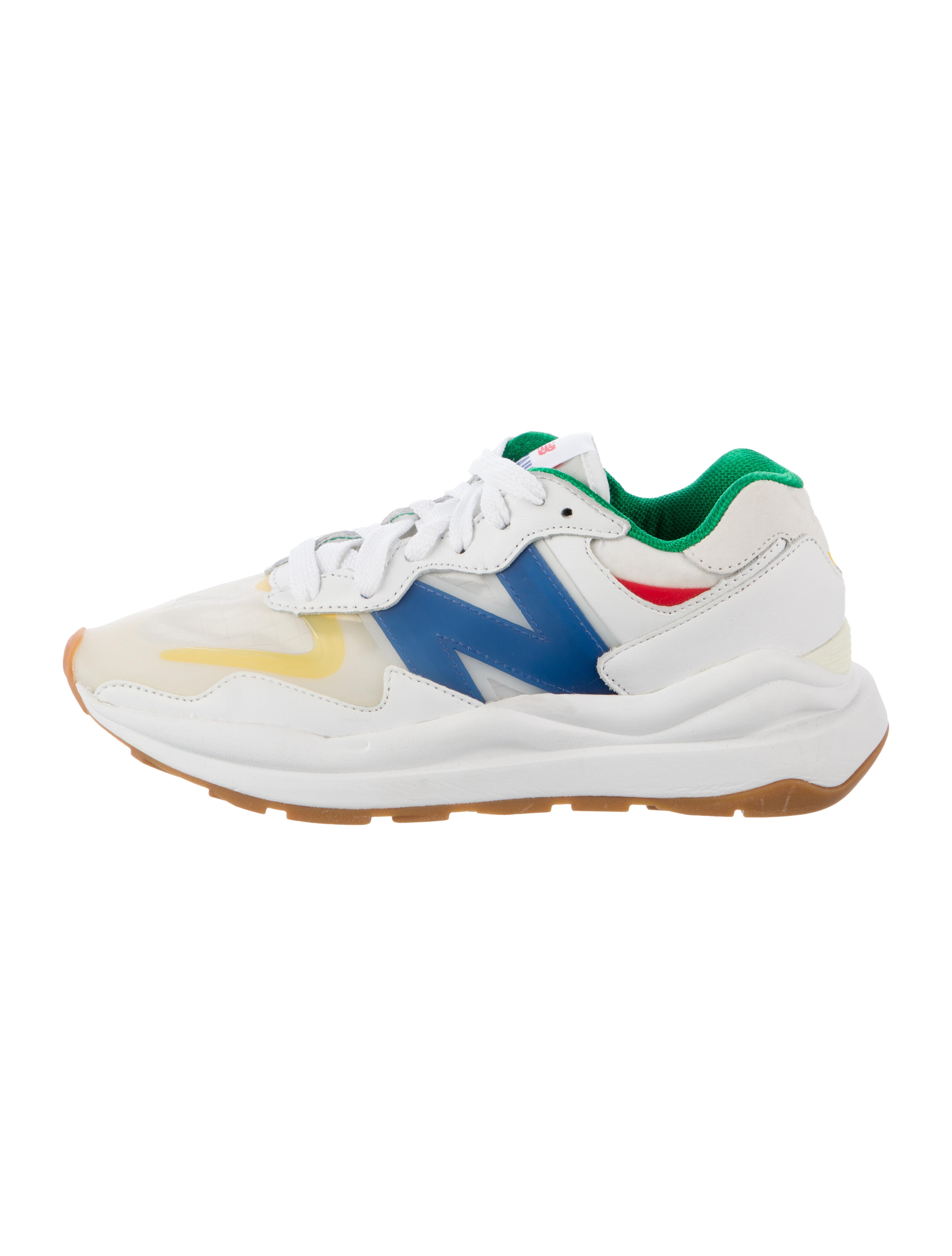 New Balance x Staud Leather Colorblock Pattern Chunky Sneakers