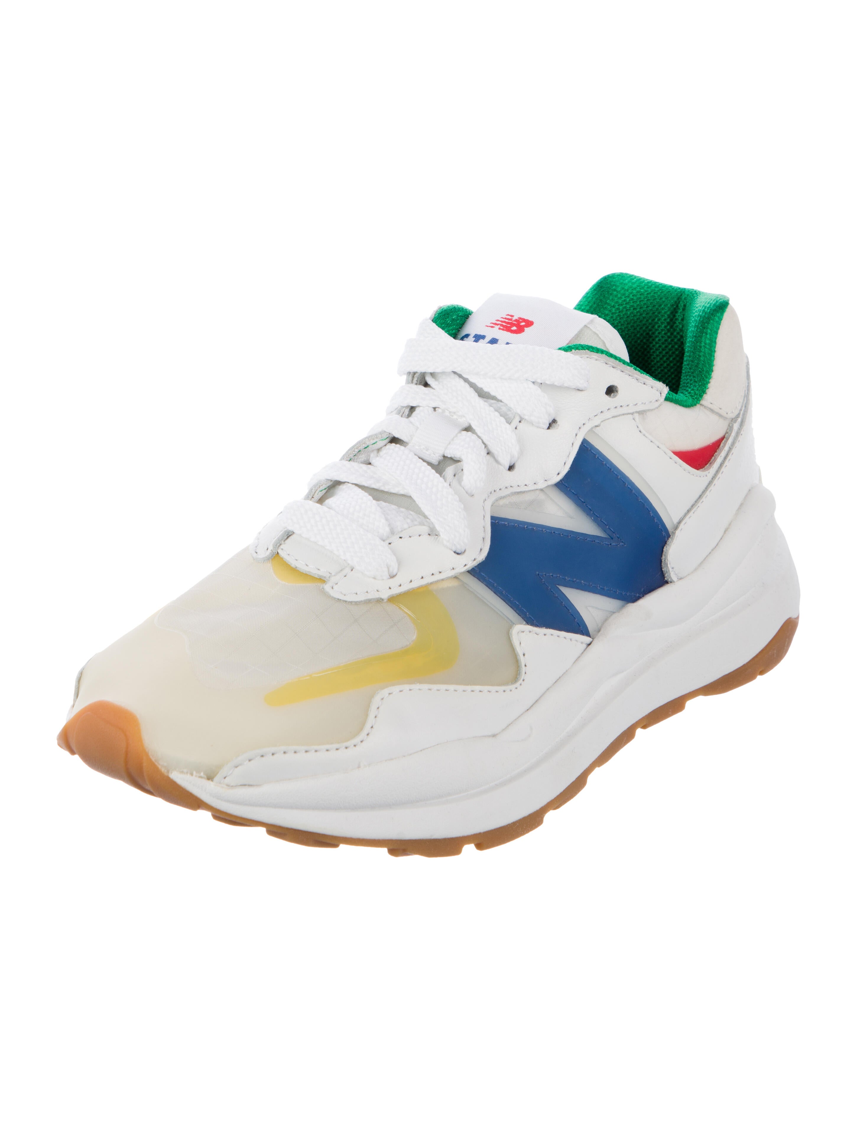 New Balance x Staud Leather Colorblock Pattern Chunky Sneakers