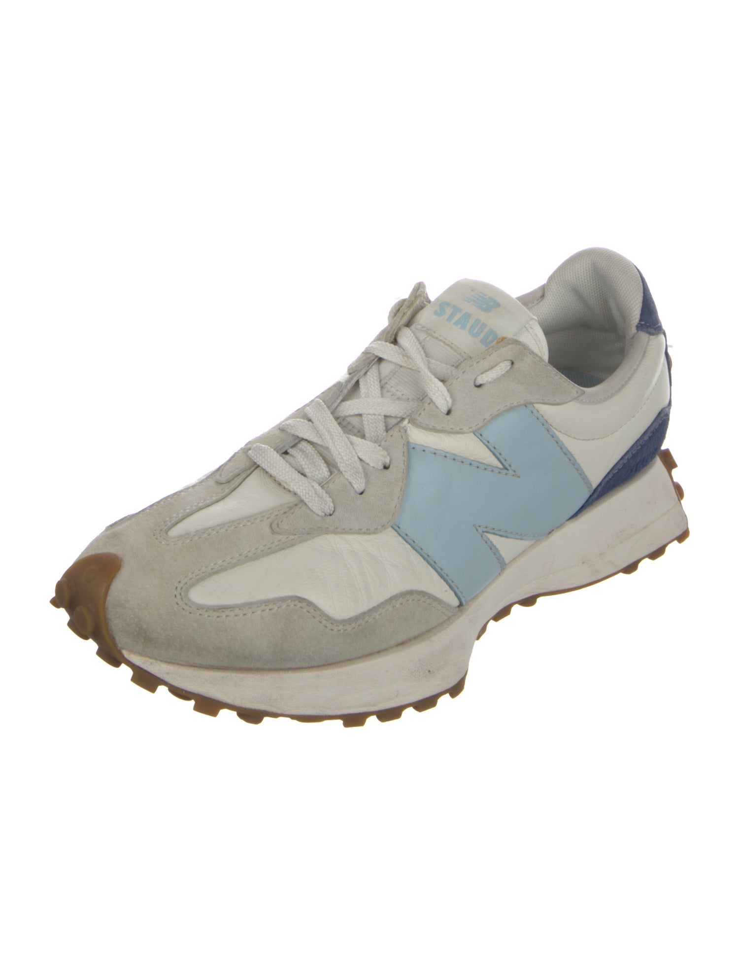 New Balance x Staud Leather Colorblock Pattern Athletic Sneakers