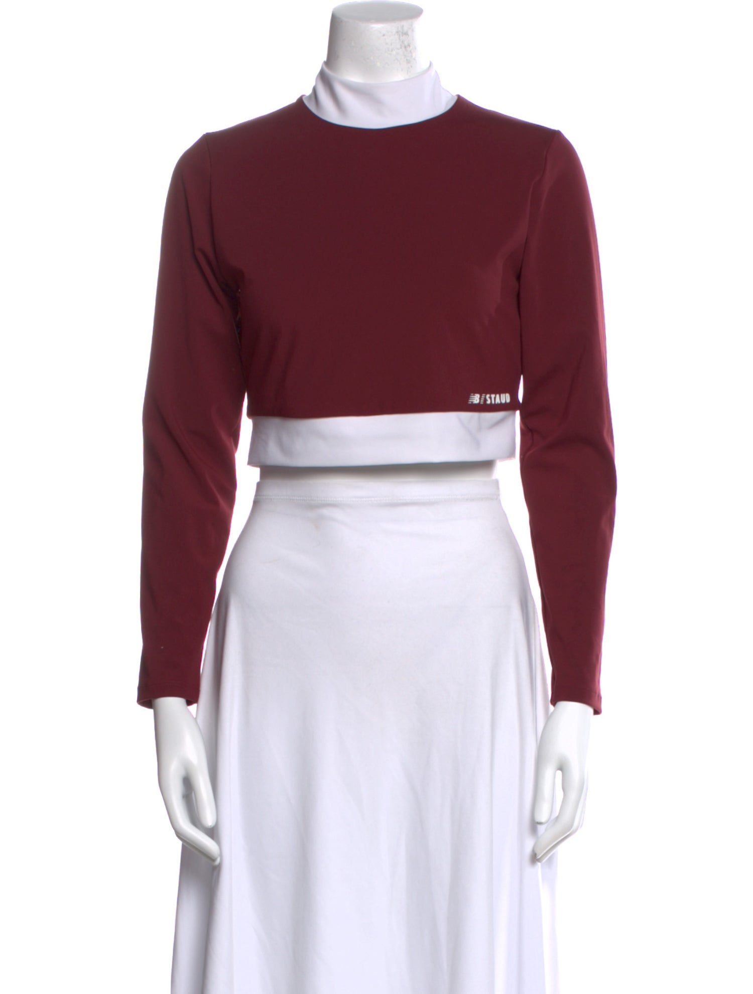 New Balance x Staud Mock Neck Long Sleeve Crop Top