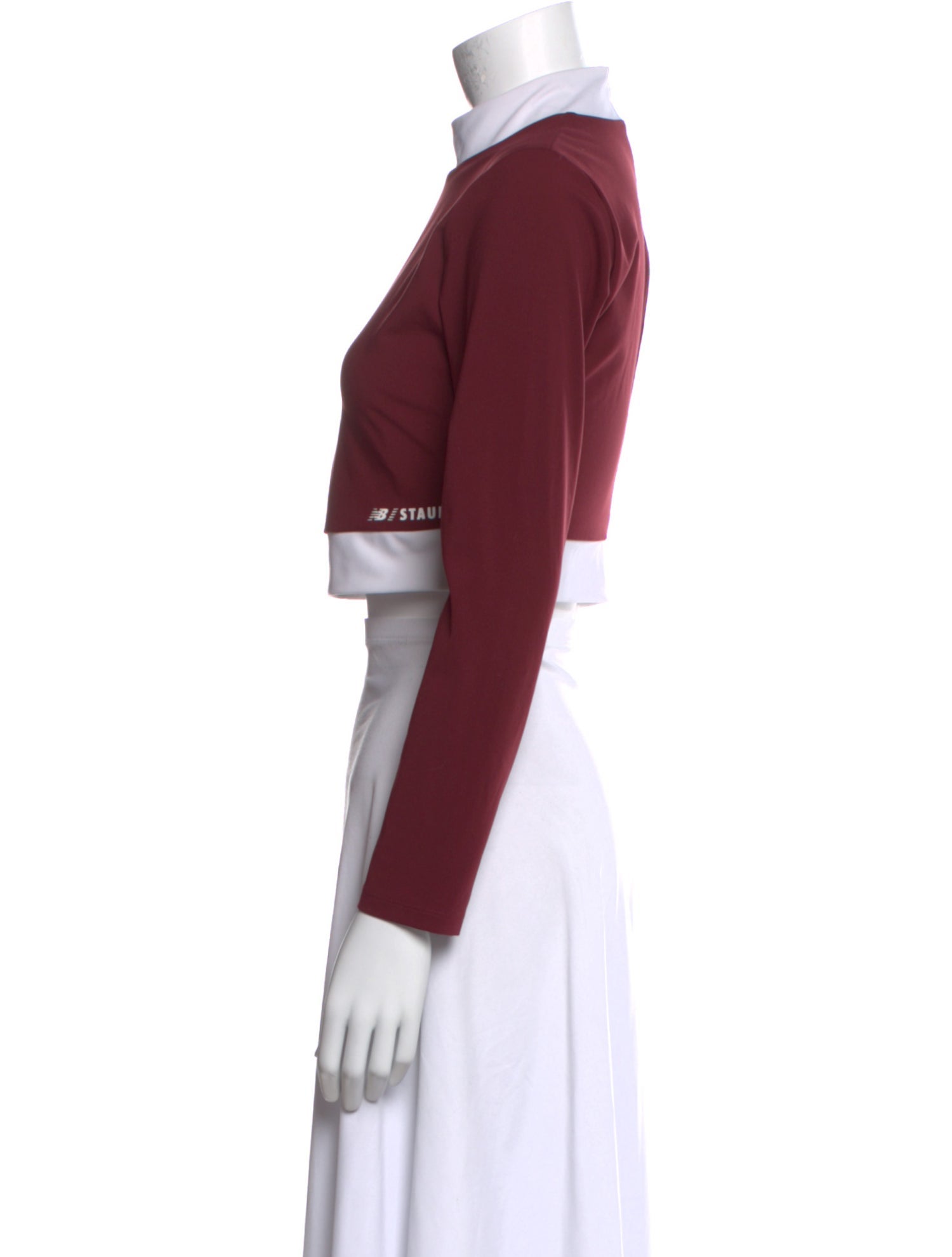 New Balance x Staud Mock Neck Long Sleeve Crop Top