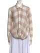 Nicholas K Plaid Print Long Sleeve Button-Up Top