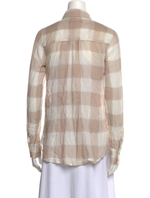 Nicholas K Plaid Print Long Sleeve Button-Up Top