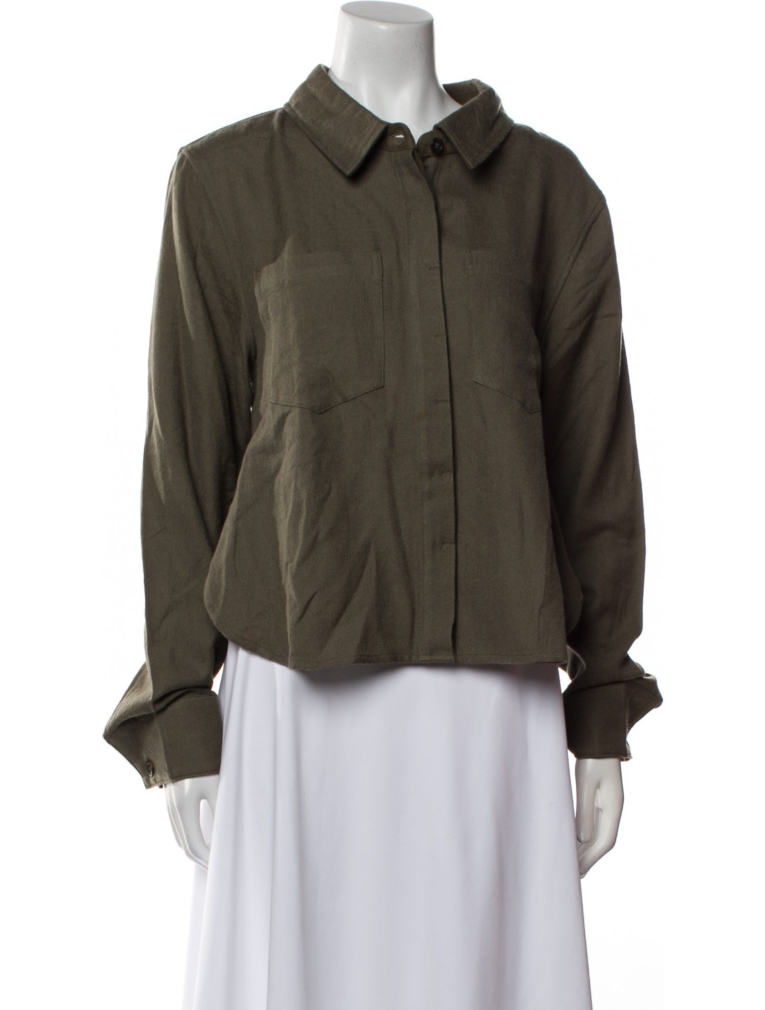 Nicholas K Wool Long Sleeve Button-Up Top