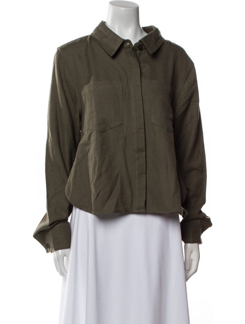 Nicholas K Wool Long Sleeve Button-Up Top