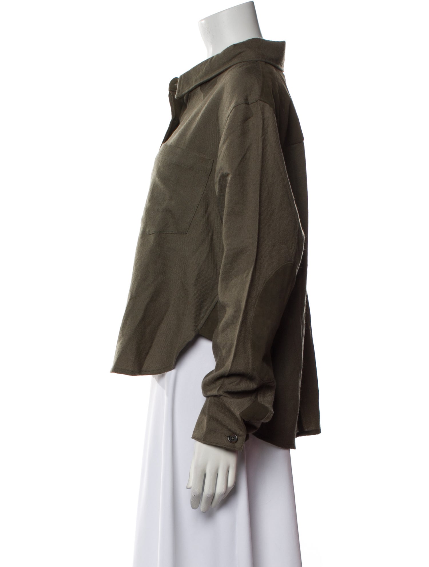 Nicholas K Wool Long Sleeve Button-Up Top