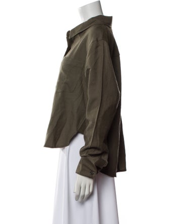 Nicholas K Wool Long Sleeve Button-Up Top