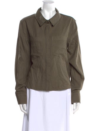 Nicholas K Wool Long Sleeve Button-Up Top