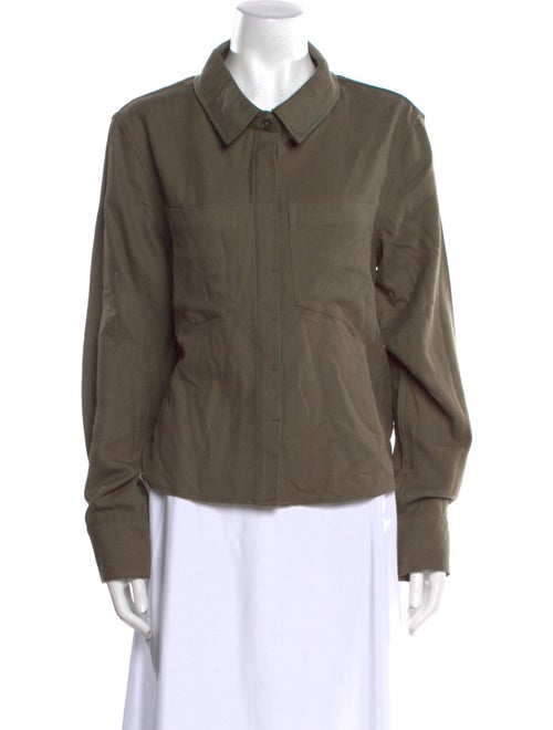 Nicholas K Wool Long Sleeve Button-Up Top