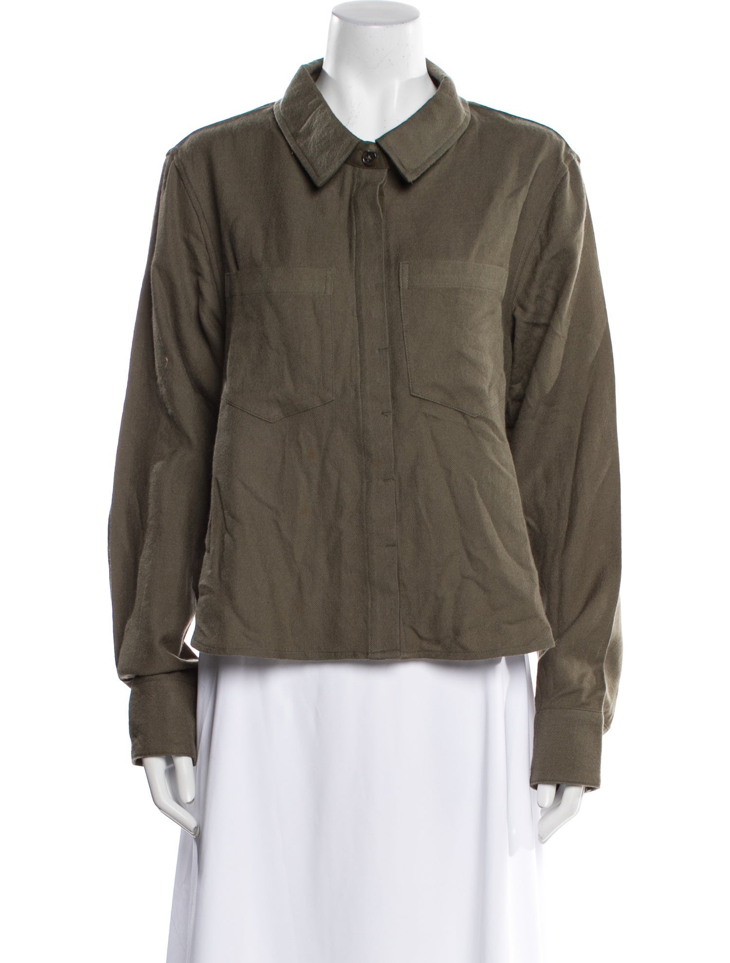 Nicholas K Wool Long Sleeve Button-Up Top